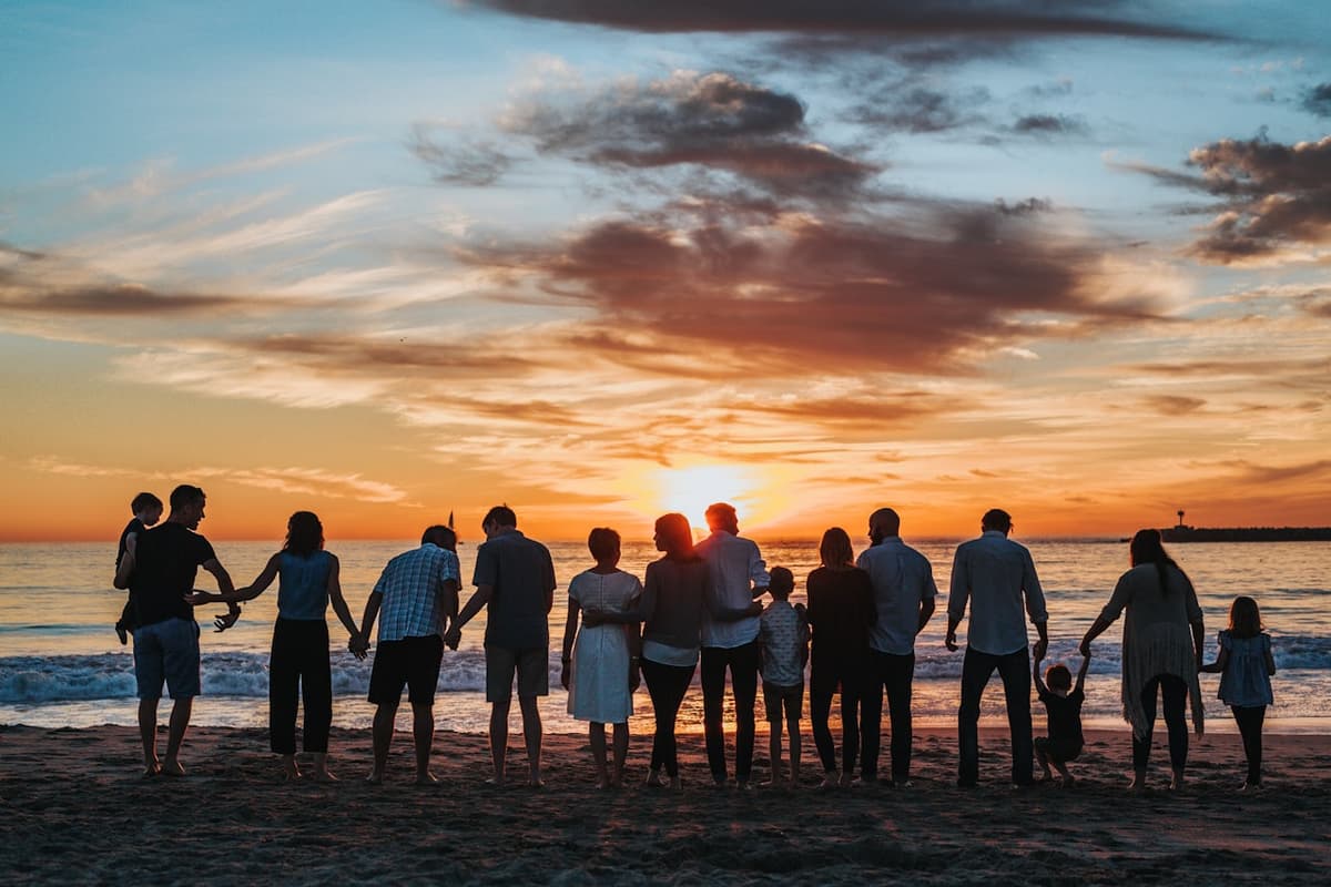 Family at sunset